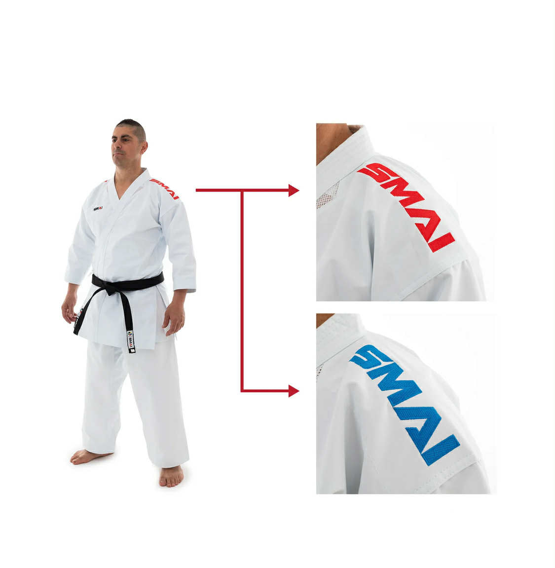 INAZUMA 6oz PREMIUM KUMITE GI PAKKE - RØD OG BLÅ JAKKE