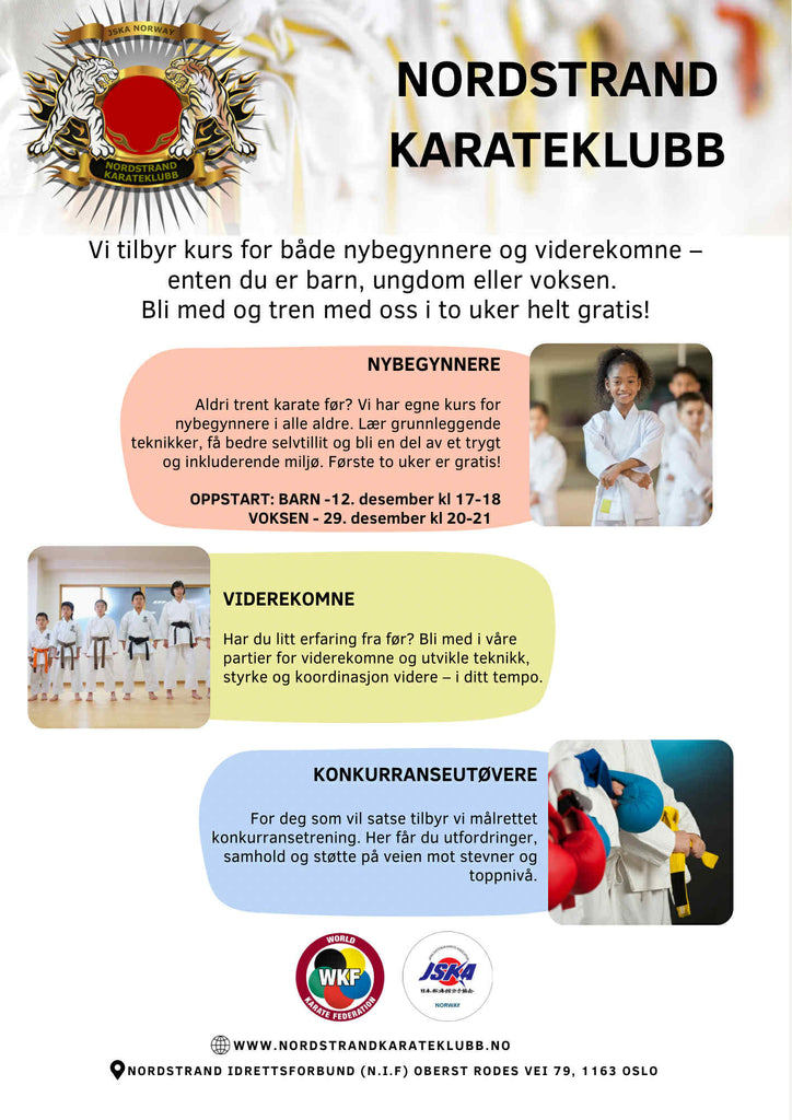 Har du lyst til å prøve karate? Eller starte på nytt?